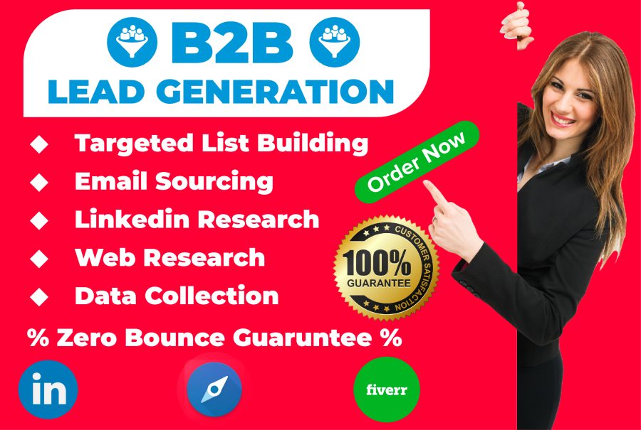 I will do b2b lead generation,data entry and web research