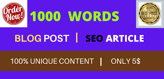 I will write 1000 words SEO optimized and unique article/content 