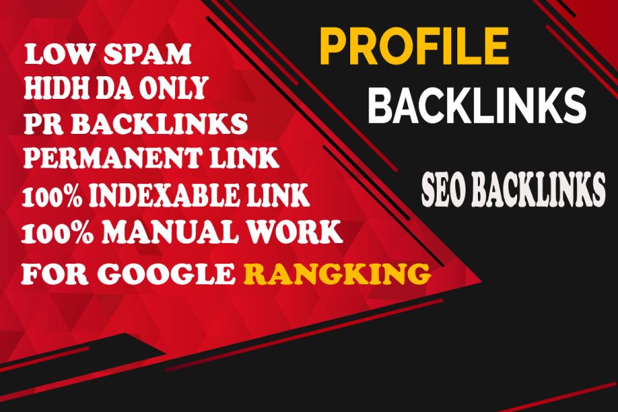 I will create 100 High Quality Dofollow SEO Profile Backlinks, Link Building service
