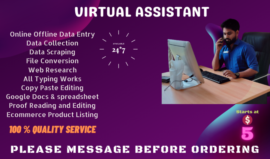I will do Data Entry, copy paste and excel data entry,Proof reading and editing work for you