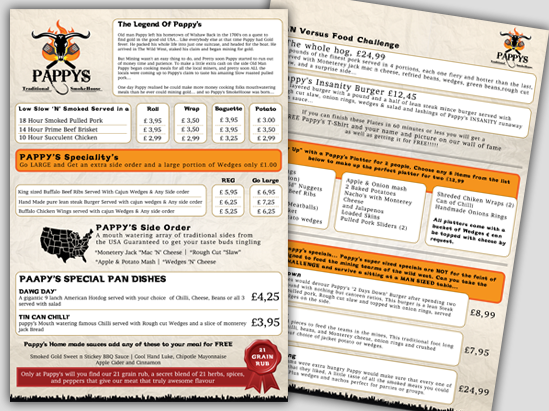 Design restaurant/bar/cafe menu card - double sided/tri fold/single fold 
