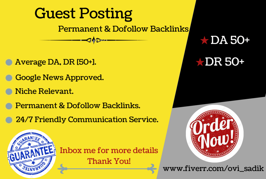 I will guest posting on DA 70 google news with dofollow guest post