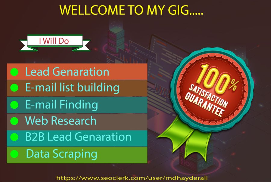 I will do excelent email list building,b2b lead generation and etc