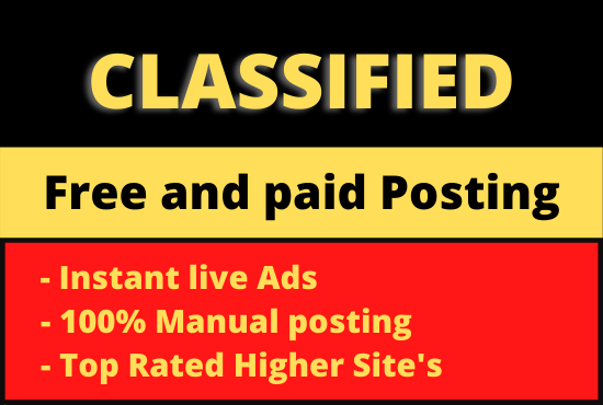  I will post your ads on top rank classified ad all posting sites