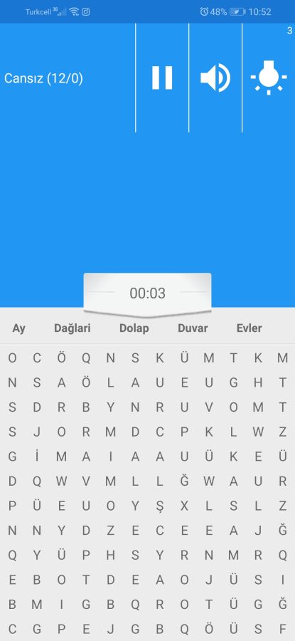Android-based application design is a three-level crossword 