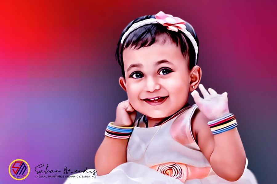 I will draw realistic digital oil painting for you