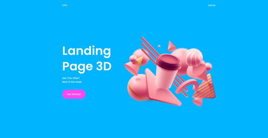 Responsive Landing Page For CPA Offers (3D) .. HTML5-CSS3-JavaScript