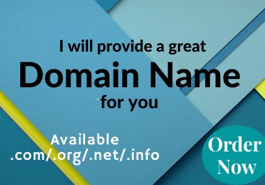 I will provide a great Domain Name for you 
