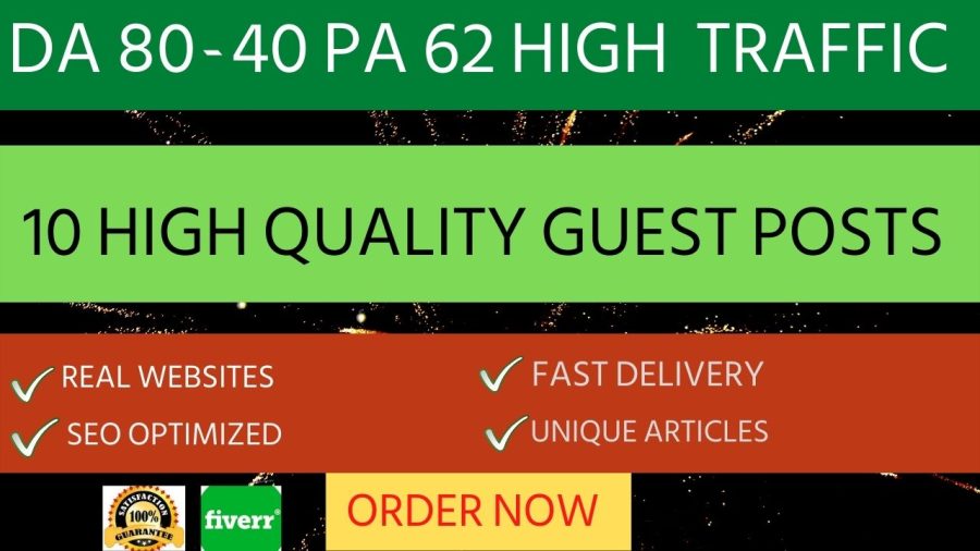 I will submit 10 Guest post on high DA for SEO 