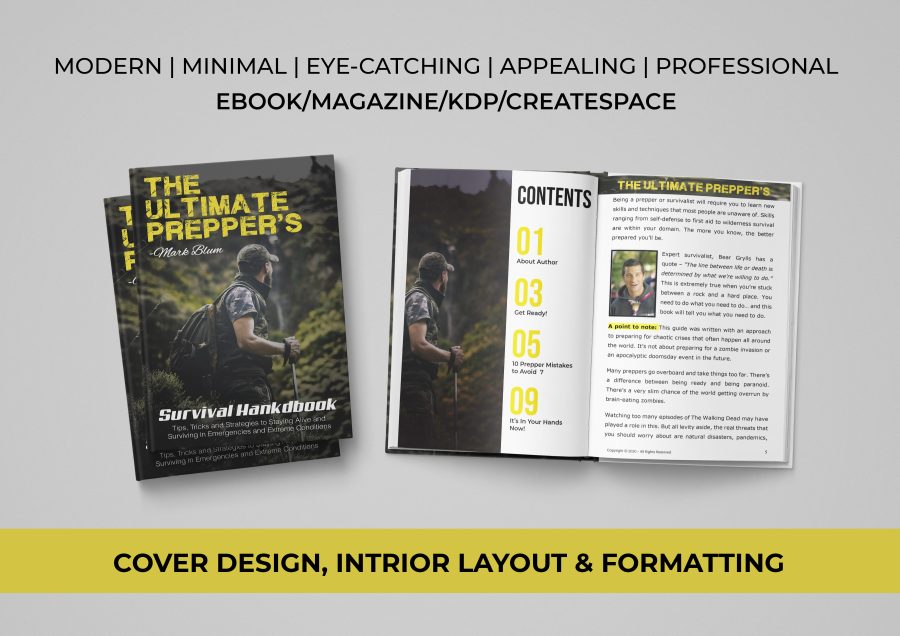 I will design book cover, interior layout, and create ebookk