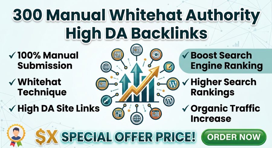 I will provide 300 Manual Authority High DA Backlinks for Google Ranking