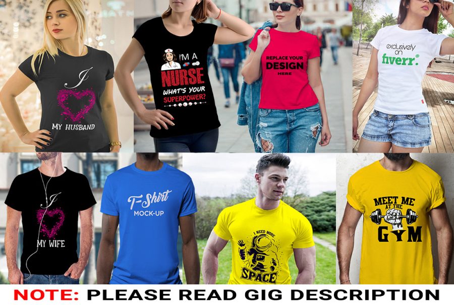 I will create awesome realistic t shirt, hoodie mockups