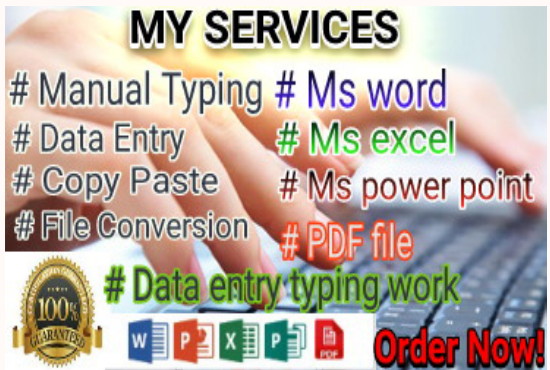 I will do a fast typing job, Retype scanned documents and type setting services 