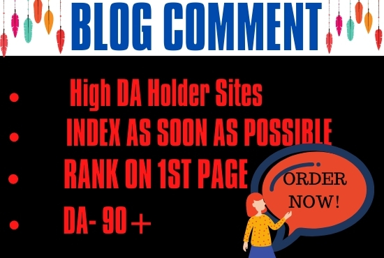 I will give 30 do follow blog comment backlinks and off page web optimization 