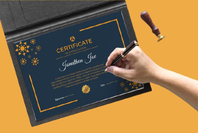 I will professional award, diploma, degree, gift certificate design