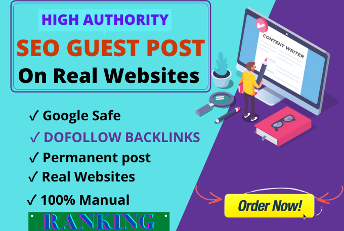 I will do SEO guest post on real websites,dofollow, google news web