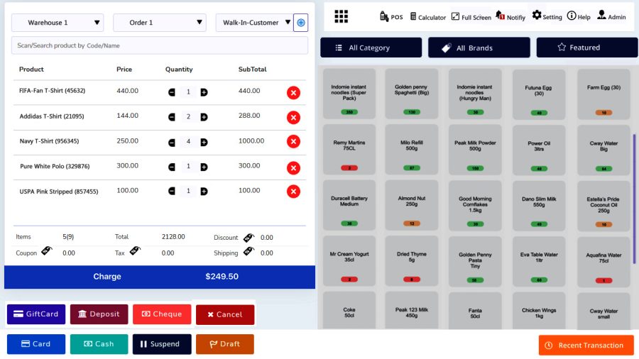 I will provide inventory management with point of sale