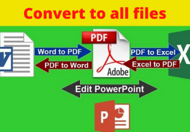 I will convert pdf to word ,excel , power point within short time