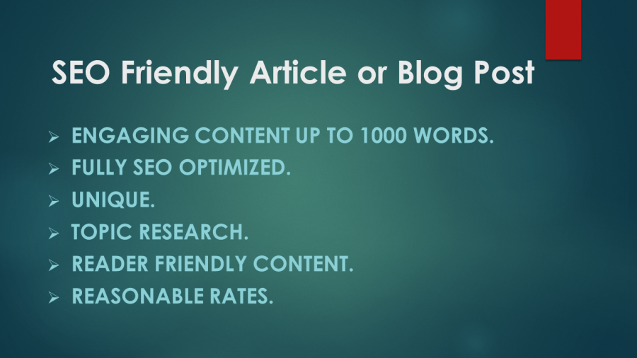 I will do high quality articles or blog posts