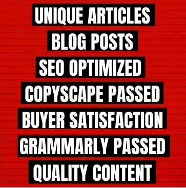 I will write SEO articles and blog posts for you on any topic