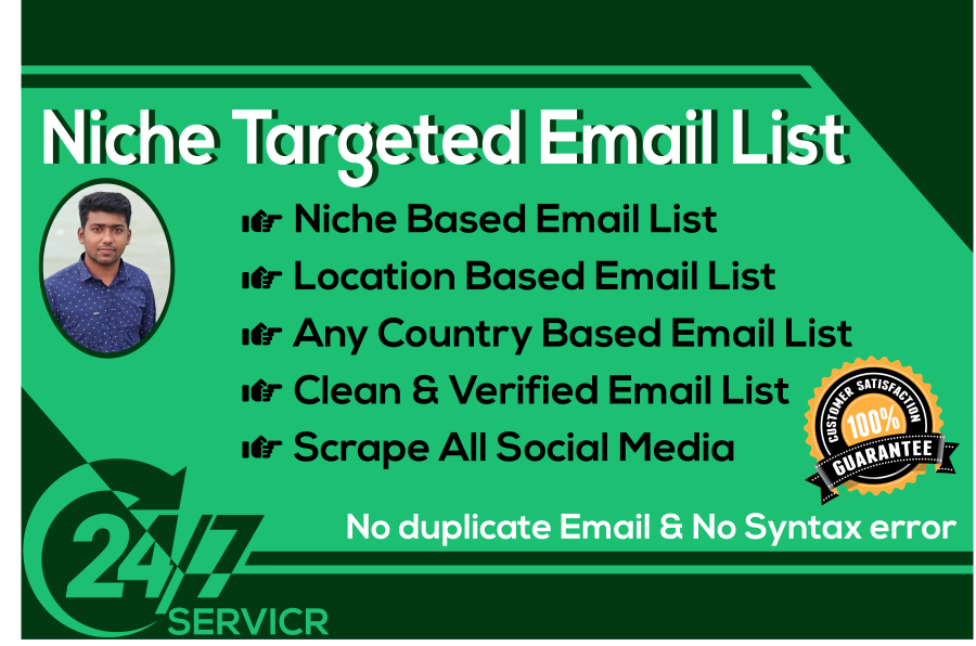 I will provide niche based 1k email