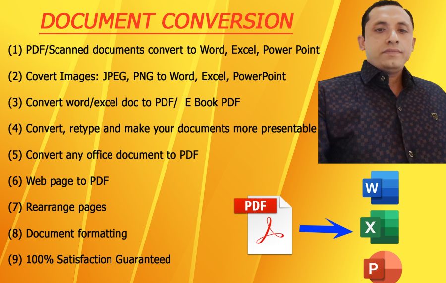 I will convert PDF to word, excel or,powerpoint or any version
