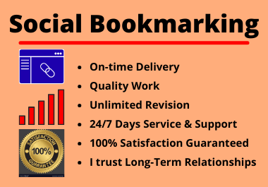 60 Social Bookmarks High Authority Permanent Unique Manual Backlinks for your Website