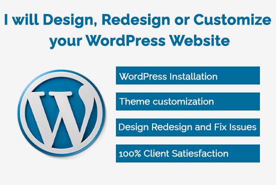 I Will Design, Redesign or Customize Your WordPress Website