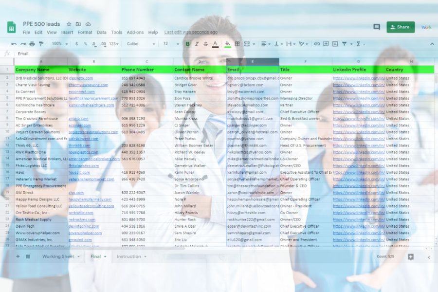 I will build doctor, dentist, chiropractor contact email list 100 leads