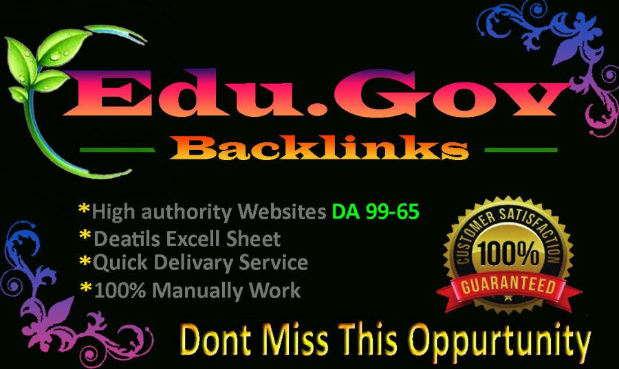 I will Provided manually reach 10 PR8 + 10 EDU-GOV Safe SEO High Quality 10 Backlinks