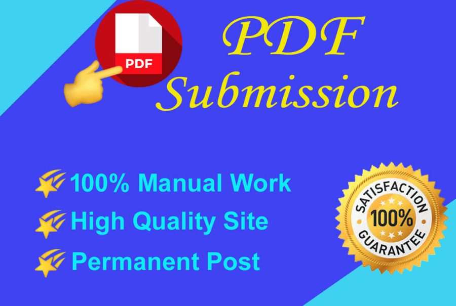 I will do pdf submission to the top 30 pdf sharing sites 
