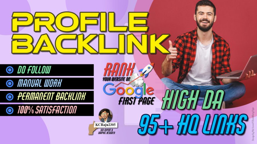  We will create 50 DA ( 50+ to 98 ) High Authority Profile Backlinks for your site