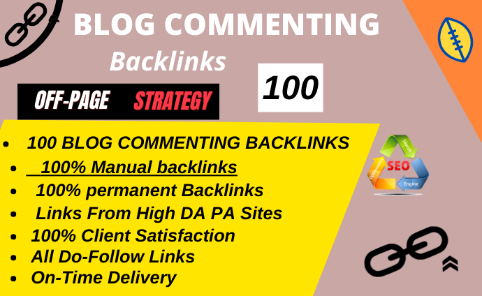 Rank on google 1st page with 100 High DA Blog Comments Backlinks 