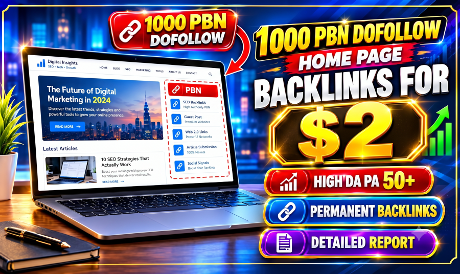 Fast rank booster 1000+ Permanent PBN WEB 2.0 Backlinks - High DA DR TF