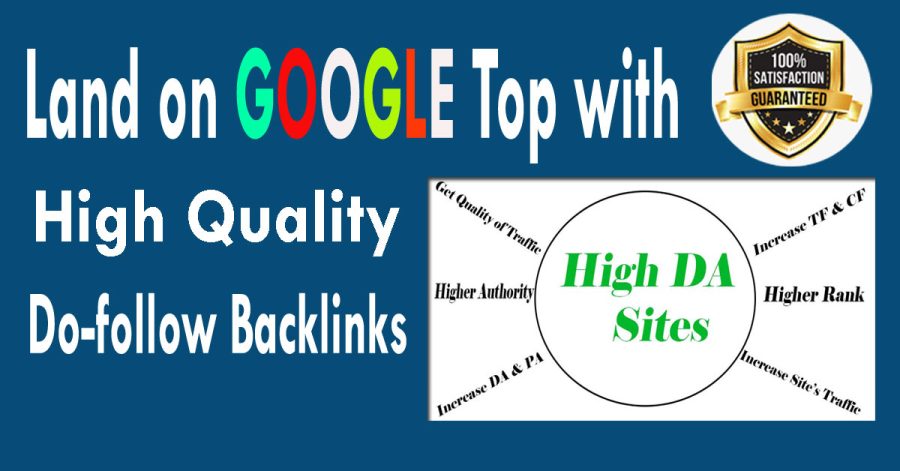 Provide 20 DA (Domain Authority) 50+ Do-follow Backlinks for your site