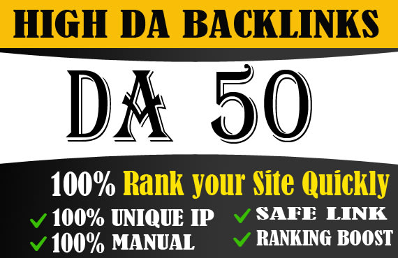 I will create powerful high da dofollow backlinks for off page seo