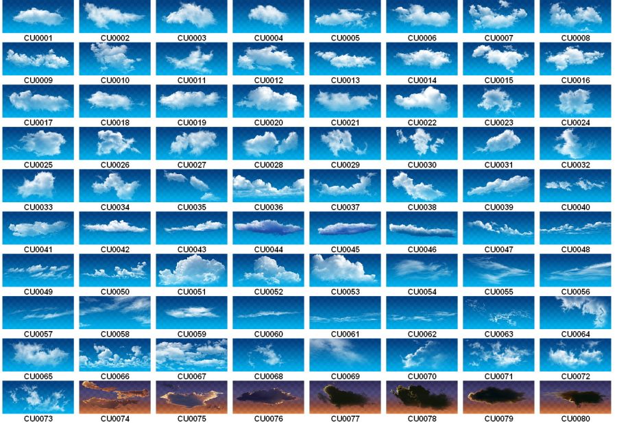 80 Clouds in PSD files for Photoshop