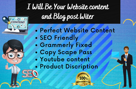 I will write your 1,500 words blog post, SEO content, article and online content 