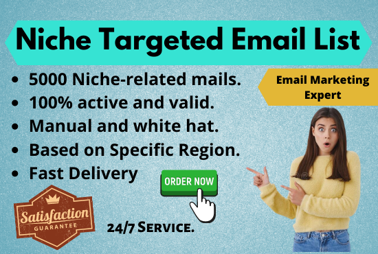 I will 5k niche targeted email collection & email marketing for your business