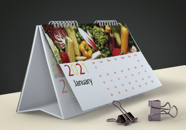 I will design a professional desk calendar, wall calendar