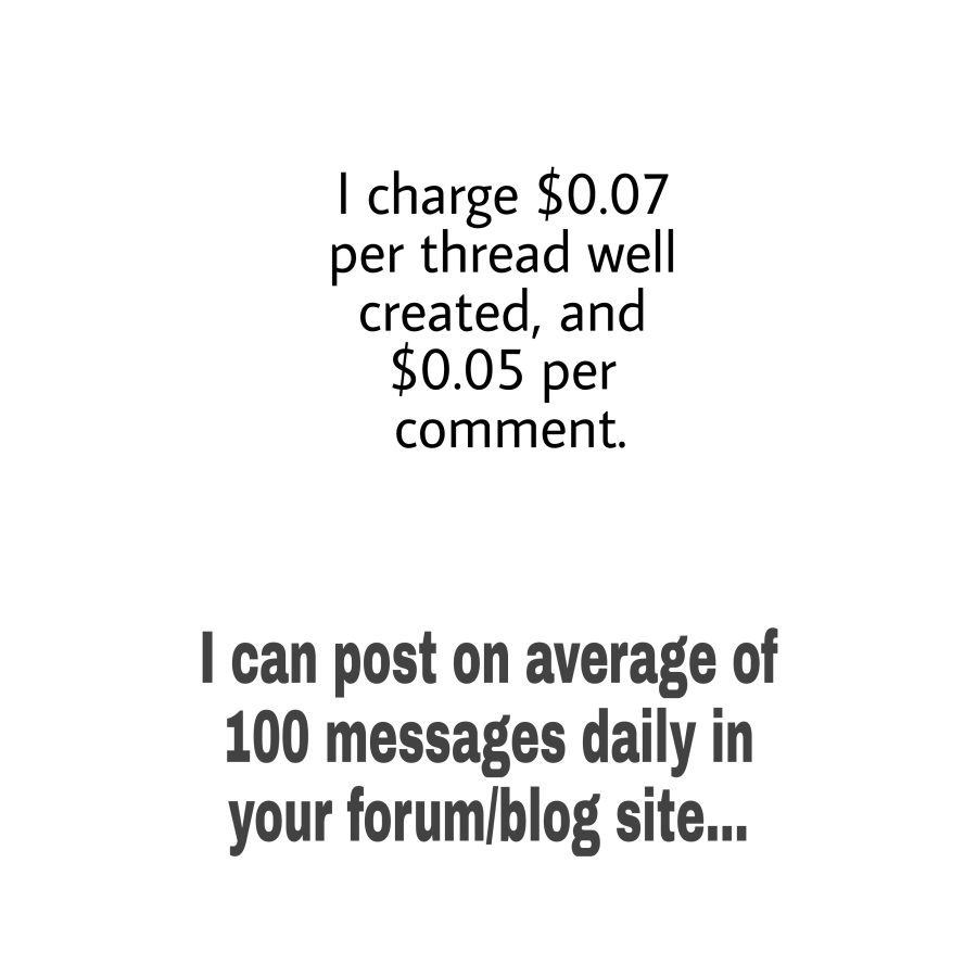Forum posting/blog article writing