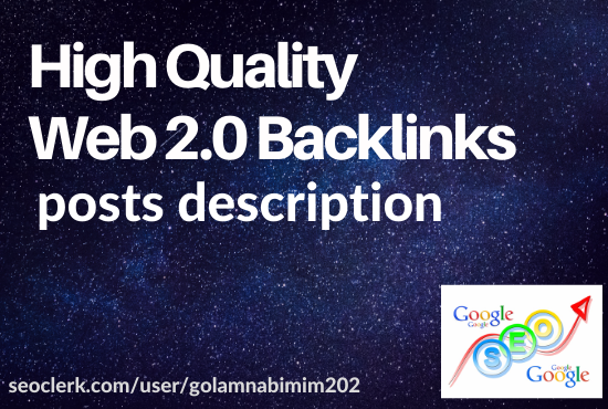 Get 10 Web 2.0 High Quality, Manually created and Rapid Backlinks