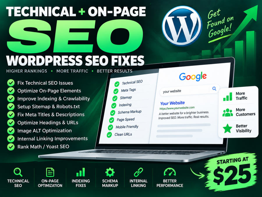 I will fix technical and on page SEO issues on your WordPress website