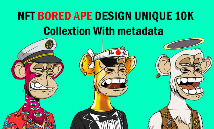 I Will Design And Generate 10K Custom NFT Bored Ape Collections. 