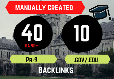 40 pr9 & 10 .gov/.edu High Authority Profile Backlinks