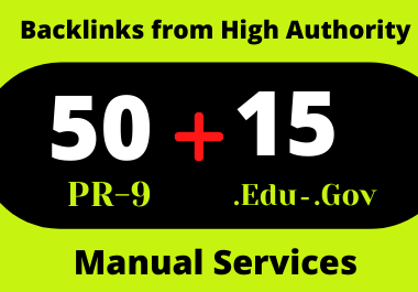50 Pr9 & 15 .Edu/.Gov High Authority Profile Backlinks for website ranking