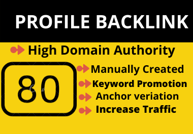  80 High domain Authority Social Profile Creation Backlinks 