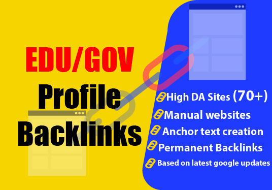 20 EDU GOV Backlinks with high DA(70+)