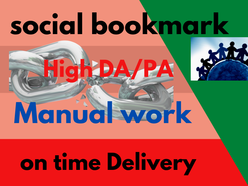  30 high quality social bookmark backlinks manually High DA do follow LinkBuilding