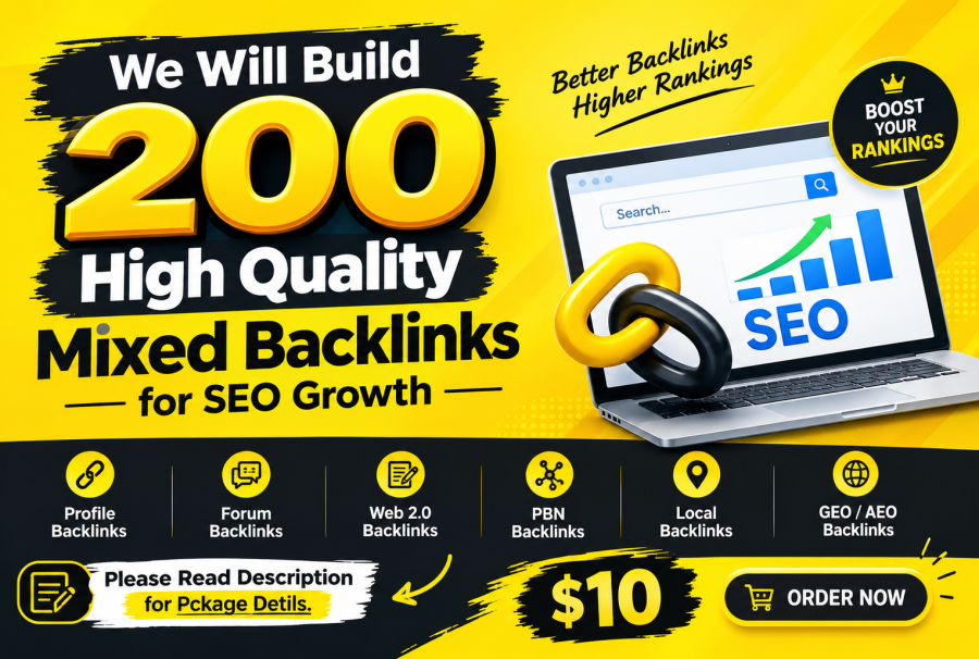 We Will Build 200 High Quality Mixed Backlinks for SEO Growth